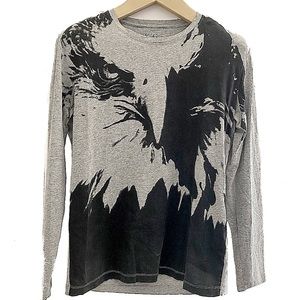 Eagle 🦅 black print on gray crewneck - M
